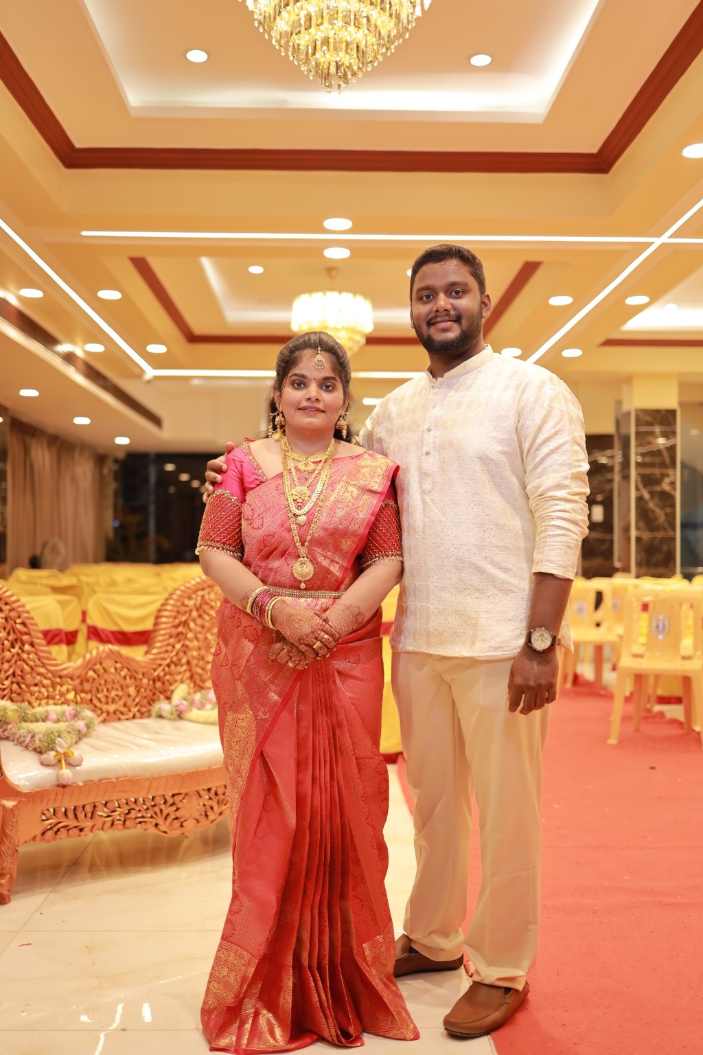Aravindhaan & Suganthi together in the celebration hall